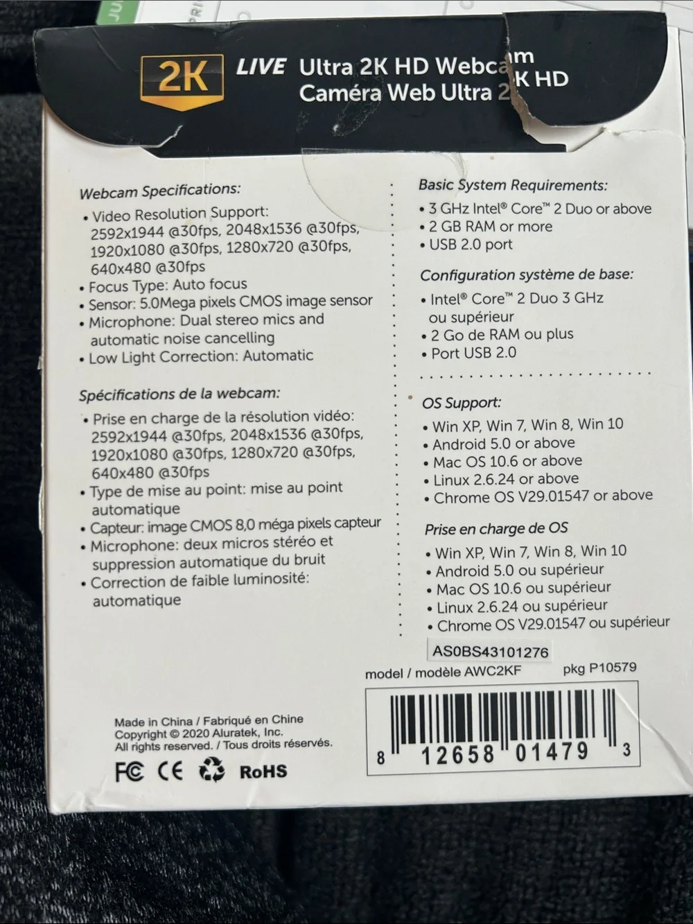 Live Ultra 2K HD Webcam - Black